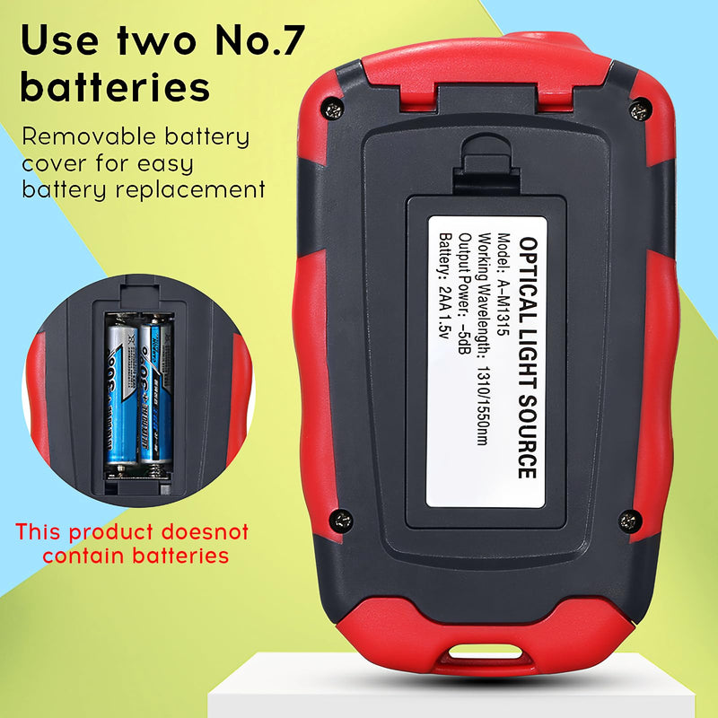 [Australia - AusPower] - A-M1315 Optical Light Source SC/FC/ST Universal Interface Single Mode Dual Wavelength 1310nm 1550nm Fiber Optic Light Source with RJ45 Test Fiber Optic Cable Tester 