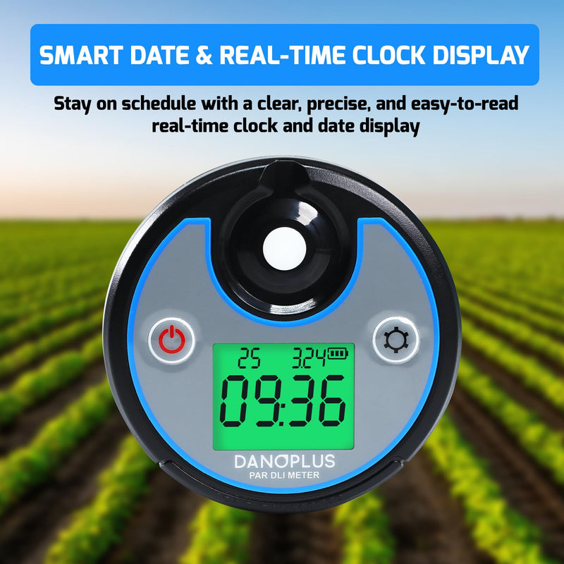 [Australia - AusPower] - PAR Meter 2 in 1 PAR DLI Meter with Data Logging, Record and Export 5 Years of Data, 400-700nm PPFD Meter Sunlight Meter Measure PPFD and DLI (Daily Light Integral), Light Measurement Tool for Plants 
