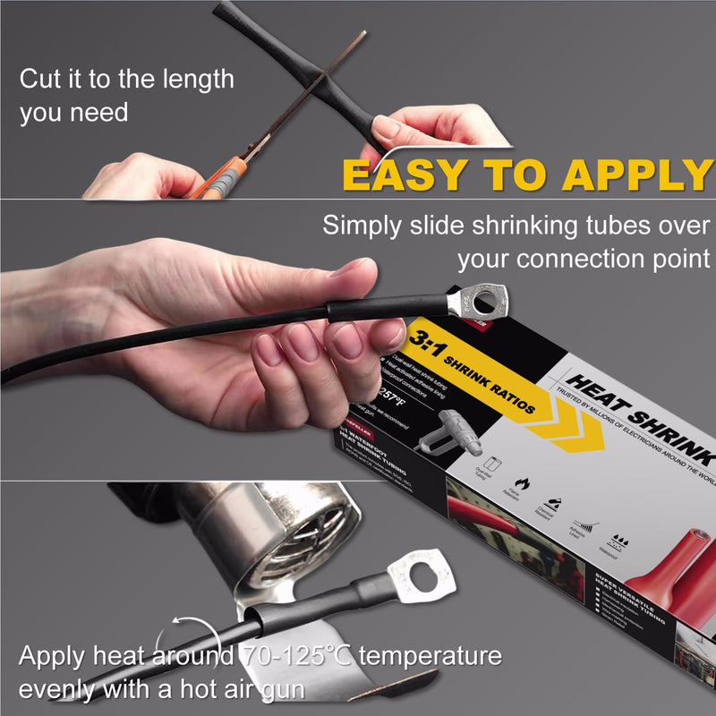 [Australia - AusPower] - CUBEFELLER® 3:1 Ratio 1/2 Inch (12.7mm) Clear Heat Shrink Tubing - 4ft (1.22M Total Length), Marine Grade Waterproof Adhesive Lined, Insulation Sealing Oil-Proof Wear-Resistant,CFET0412C 12.7mm (1/2") - 4ft 