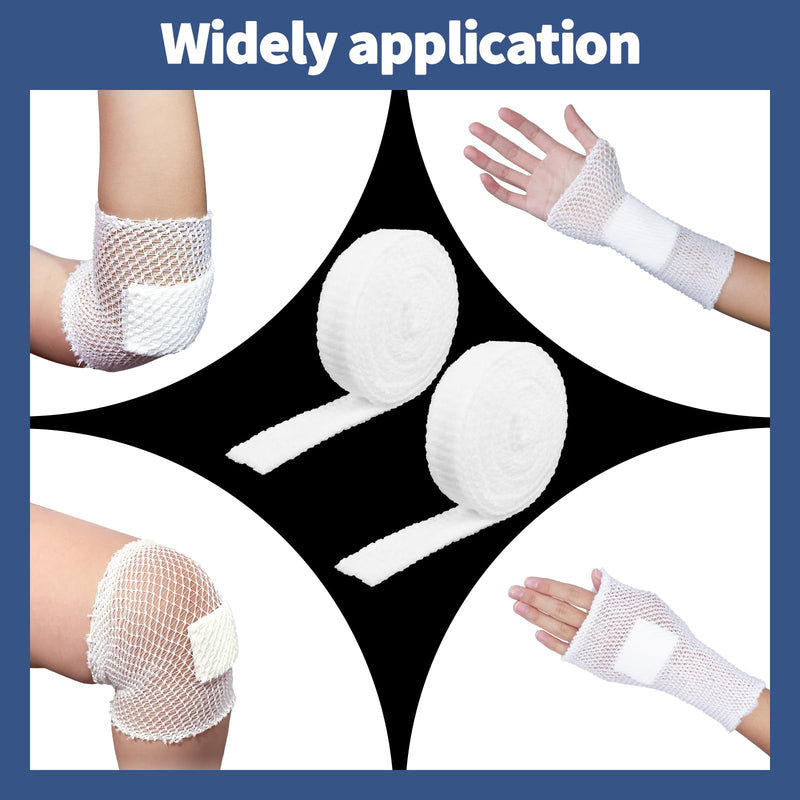 [Australia - AusPower] - 2 Rolls Tubular Bandage, 1 Inch Elastic Net Bandages, Wound Dressing Elastic Mesh Net, Tubular Gauze for Arm Wounds Without The Use of Adhesive Tape 