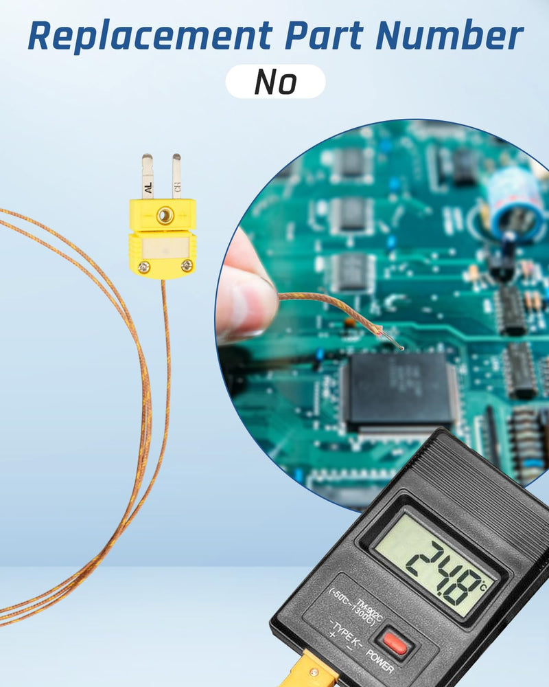 [Australia - AusPower] - 5 Pcs K Type Mini-Connector Thermocouple Temperature Probe Sensor 1 Meters Long Measure Range -50°C~482°C (-58°F~899°F) 