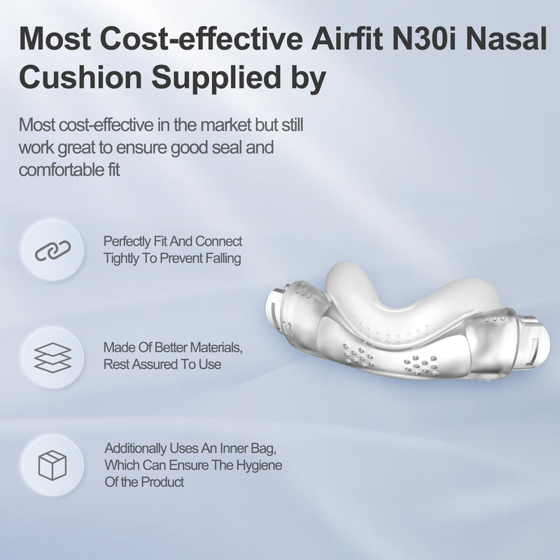 [Australia - AusPower] - 2 Pack Replacement Cushions for Airfit N30i (M), 2 Pack Old Version Curved Nose Pads Compatible with N30i, Soft & Comfortable, High Quality CPAP Accessories by BlessEase M 