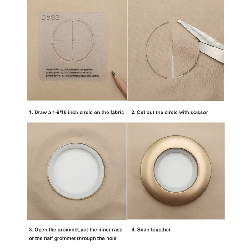 32 Pack Curtain Grommets,DeSS Inner Diameter 1-9/16"(40mm) Curtain Eyelet Rings Nanoscale Low Noise Roman Ring (Matt Coffee) Matt Coffee 32Pcs