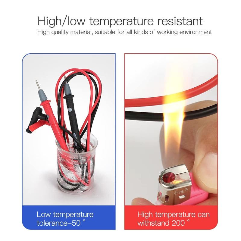 [Australia - AusPower] - Test Leads Kits for Multimeter Meter Electrical Alligator Clip Probes 1000V 20A 