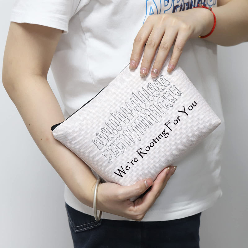 [Australia - AusPower] - MNIGIU Dentist Gift Bag Dentist Graduation Gift New Dentist Gift We’re Rooting for You Zipper Pouch Bag Dental Student Gift (Rooting For You) 