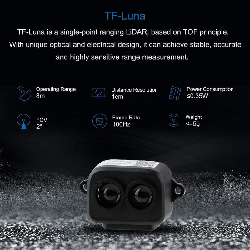 [Australia - AusPower] - Benewake TF-Luna Lidar Sensor Range Finder Sensor Module Single Point Ranging Module Compatible with Pixhawk,and Raspberry Pi with UART / I2C 