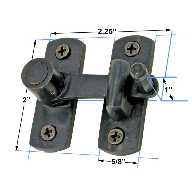 Renovators Supply Manufacturing Door Latch 2 in. Oil Rubbed Bronze Gate Latch/Barn Door Latch Lock with Mounting Hardware