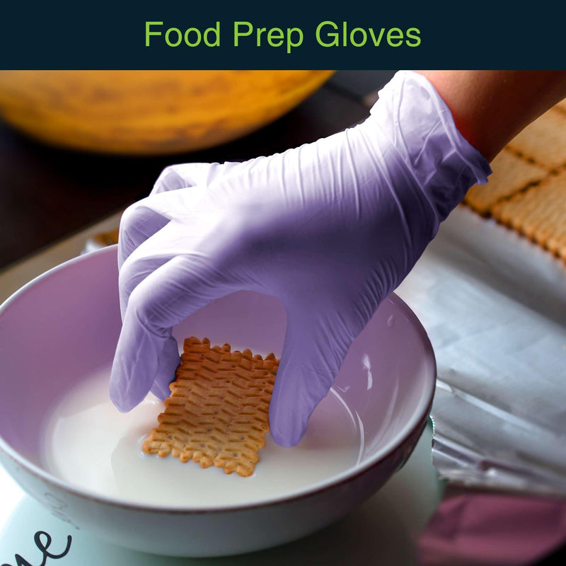 [Australia - AusPower] - Lilac Nitrile Disposable Gloves - 50 Count - 3 Mil Nitrile Gloves Medium - Powder and Latex Free Rubber Gloves - Surgical Medical Exam Gloves - Food Safe Cooking Gloves 