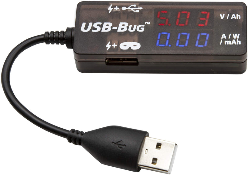 [Australia - AusPower] - Triplett USB-Bug Dual-Output Inline USB-A Tester with Data Masking Port 