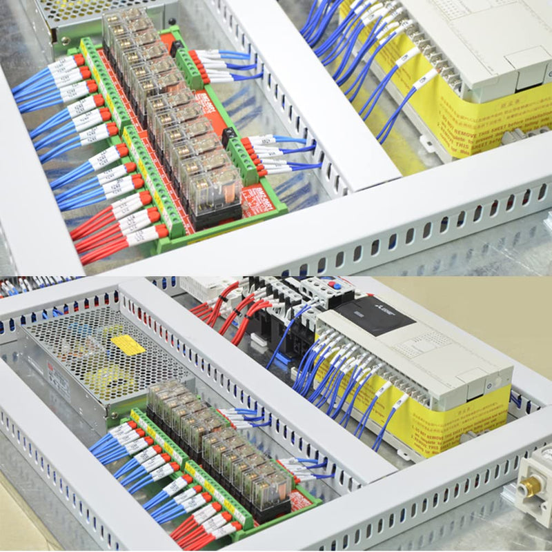 DC 24V Control 8 SPDT 16Amp Pluggable Power Relay, Compatible with PNP NPN C45 DIN Rail Mount 8 Channels 1NO+ 1NC Relay Module, G2R-1-E DC24V 8SPDT