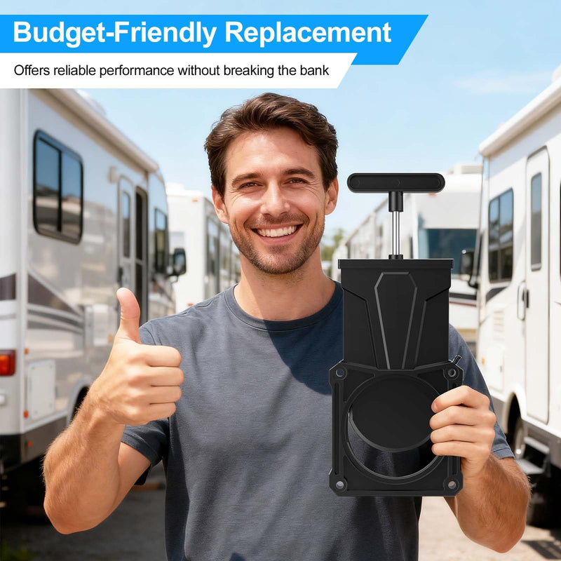 3" RV Waste Dump Gate Valve Body for Black/Grey Tank Sewer Drain Knife Valve Plumbing Replacement for Campers Trailers Motorhomes