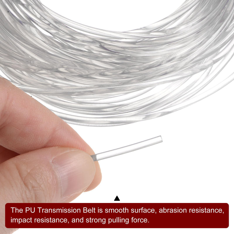 [Australia - AusPower] - PU Transmission Belt Polyurethane Round Belts 2mm Dia 32.8ft(10 Meters) Length Smooth Surface Urethane Belt for Drive Transmission, Translucent 2mmx10 Meters 