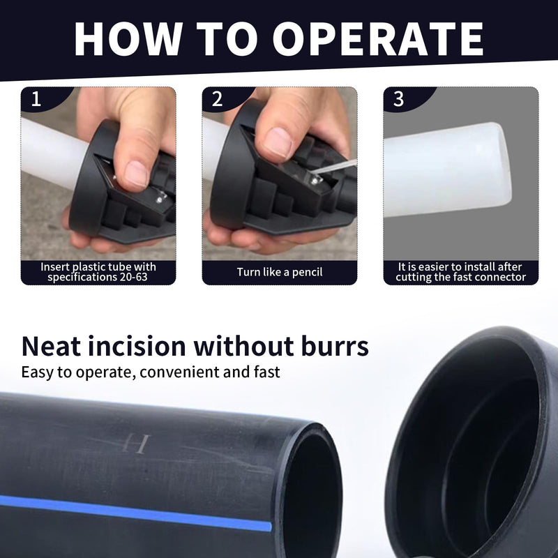 [Australia - AusPower] - Pack of 2 Plastic Pipe Chamfer Tool, Pipe Deburring Hand Deburrer PVC PPR PE Pipe Deburring Tool for 20 25 32 40 50 and 63 mm Plastic Pipes 