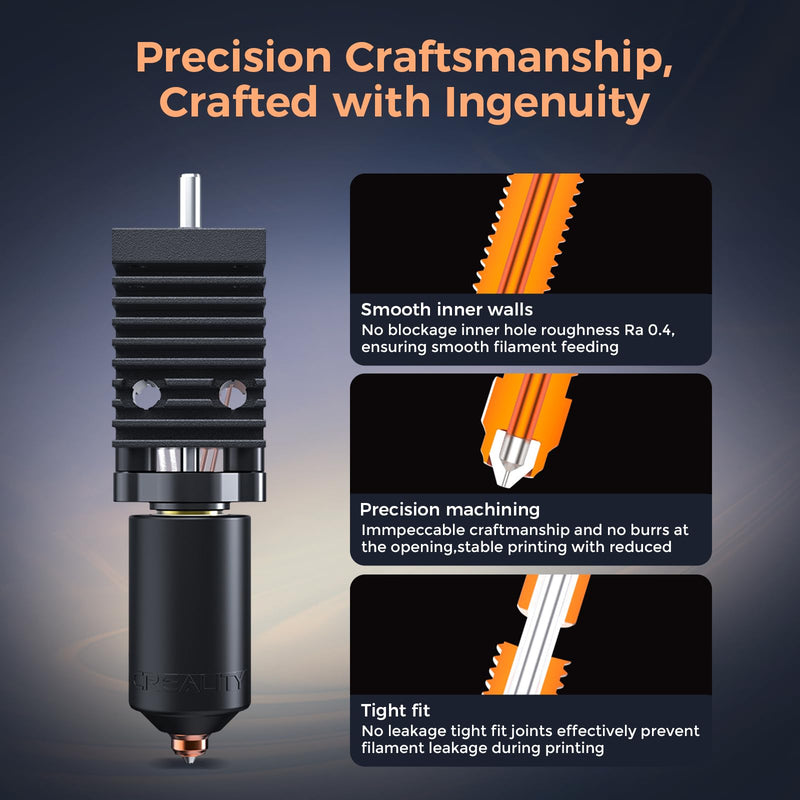Creality Official K2 Plus Hotend Kit, Ceramic Heating Block Kit Quick-swap Nozzle High Flow Printing Hotend Kit 350°C High Temperature Resistance 600mm/s High-Speed for K2 Plus 3D Printers