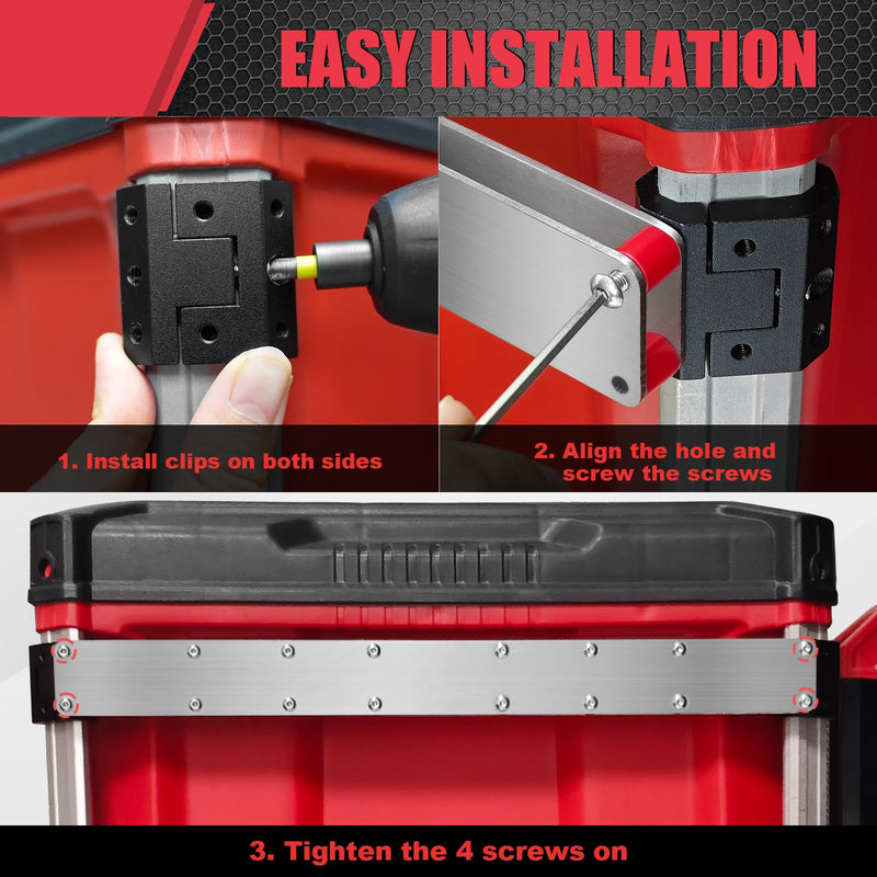 Power Drill Holder Fits for Milwaukee Packout Toolbox,Tape Measure Tool holder,Hanging Screwdrivers, Wrenches on The Side for Packout Toolbox Organizer