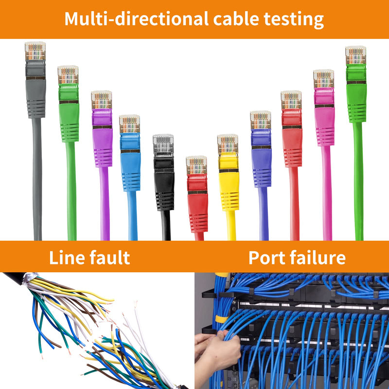 [Australia - AusPower] - Rsrteng Network Cable Tester,2PCS Remote Kits NO.255 for RJ45,Cat5,Cat6, 5E,6E,Support Measure Length,Host/Test Box Fault Location,Short Circuit Test,Working with CCTV Camera Tester 2pcs NO.255 