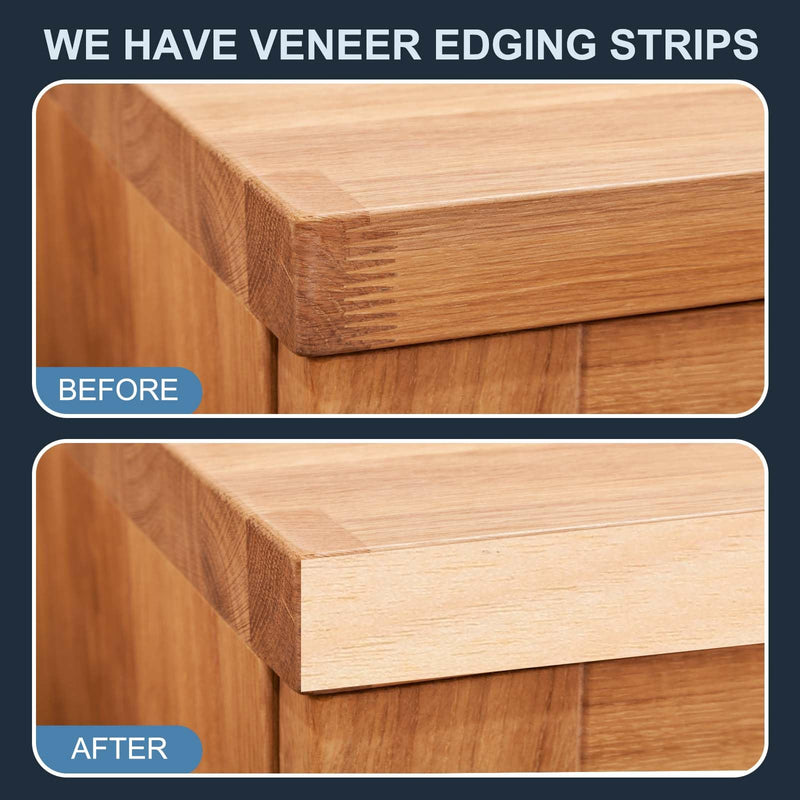 PATIKIL Red Oak Edge Banding, 1-1/2 Inch x 10 ft Wood Veneer Tape Pre-glued Flexible Plywood Edge Banding with Hot Melt Adhesive for Furniture Restoration