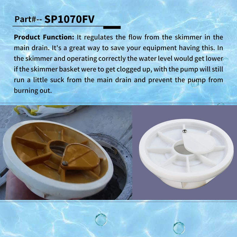 SP1070FV Plastic Equalizer Skimmer Float Valve Assembly with O-Ring, Perfectly Compatible with Hayward Skim Master; Part# SP1070FV