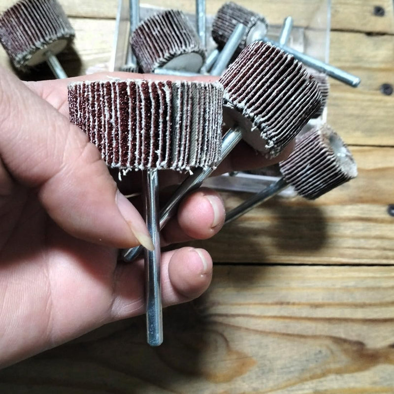 [Australia - AusPower] - 10 Pcs 90mm Extra Long Flap Wheels Sander, Extended 1/4'' Shank Abrasive Flap Wheel for Drill, Grinder, Rotary Tools (20/25/30/40/50mm) 