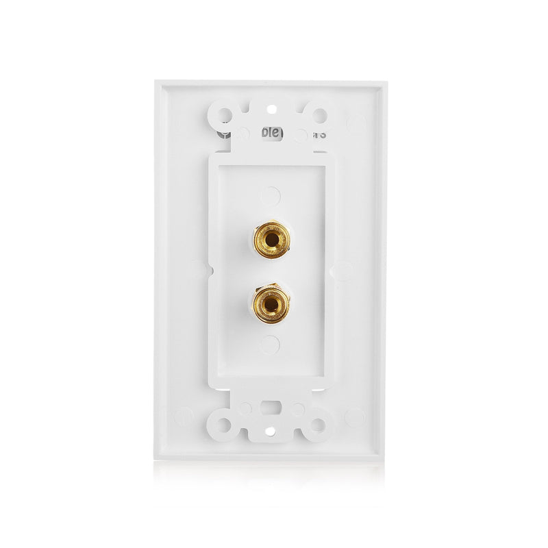 [Australia - AusPower] - Cable Matters 2-Pack Speaker Wire Wall Plate, Gold Plated Speaker Wall Plate, Banana Plug Wall Plate for 1 Speaker, White 1-Speaker 