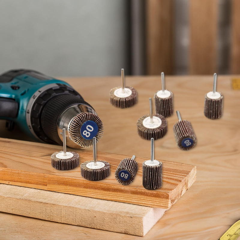 [Australia - AusPower] - 50 Pcs Flap Wheel Sander Set, 1/8" Shank 80 Grit Flap Wheels for Rotary Tool 50 PCS 