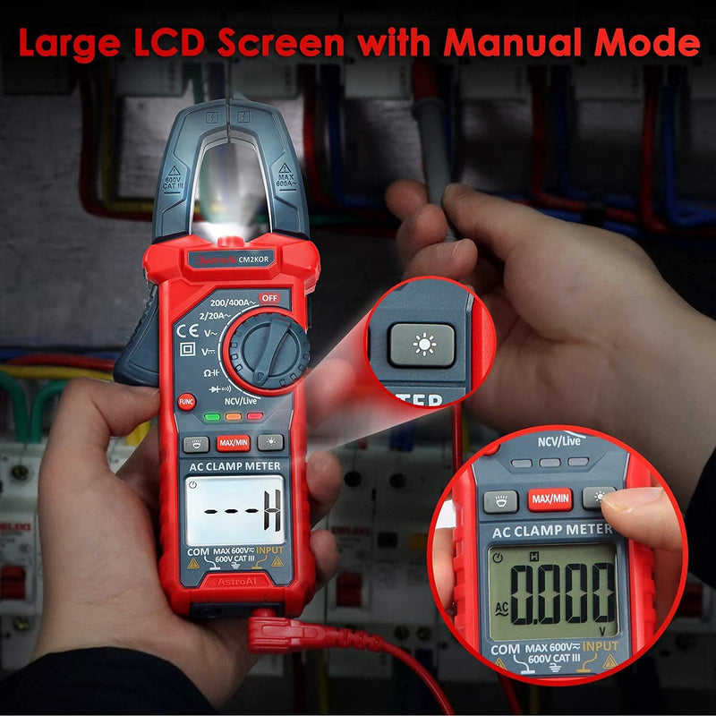 [Australia - AusPower] - AstroAI Digital Clamp Meter+AstroAI Multimeter Test Lead 