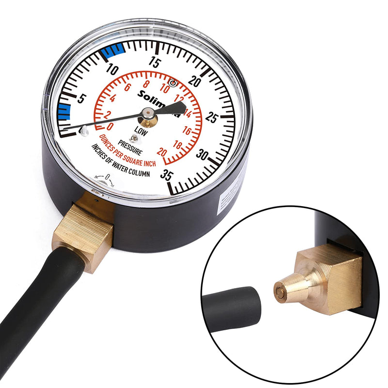 Natural Gas or LP Gas Manifold Pressure Test Kit, LP Gas Pressure Tester, Natural Gas Meter, 0-35" W.C