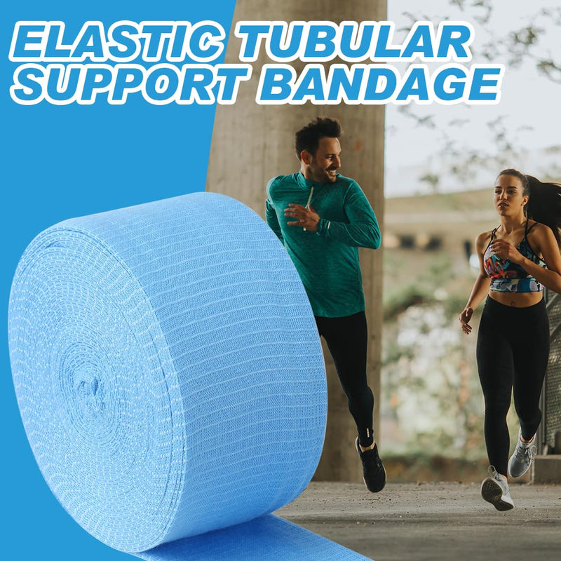 [Australia - AusPower] - Tubular Bandage Cotton Support Size D Elasticated Stockinette, Washable Elastic Compression Bandages for Arm, Knees, Legs(3’’X8.75yd) 