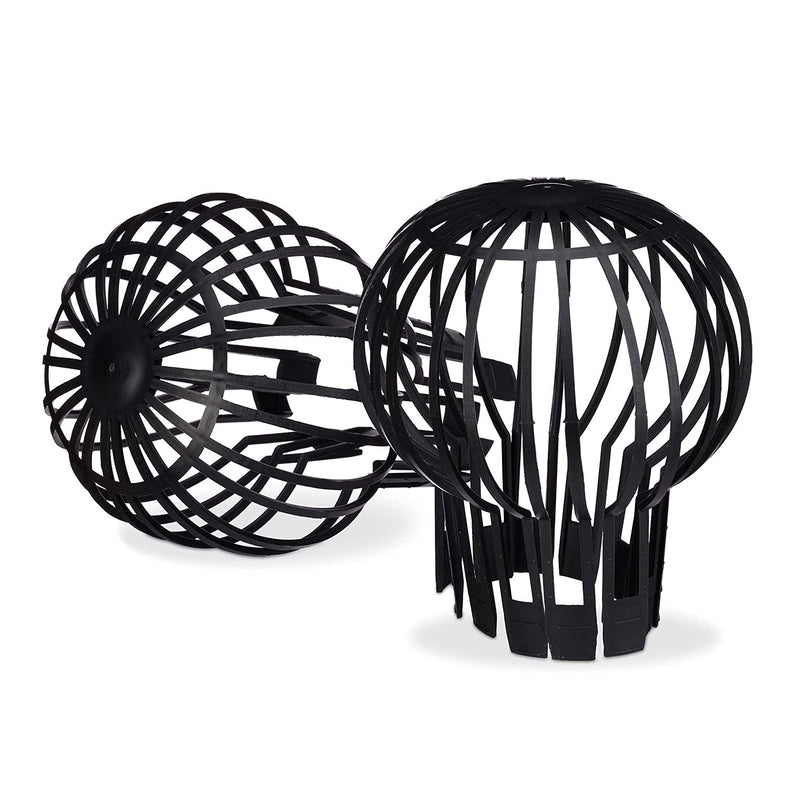 [Australia - AusPower] - Hsthe Sea Set of 4 Black Downpipe Protectors, Gutter Fastening, Plastic Basket, Leaf Gutter Screen, Downpipe Protector, Diameter 4.9 inches, Polypropylene. 