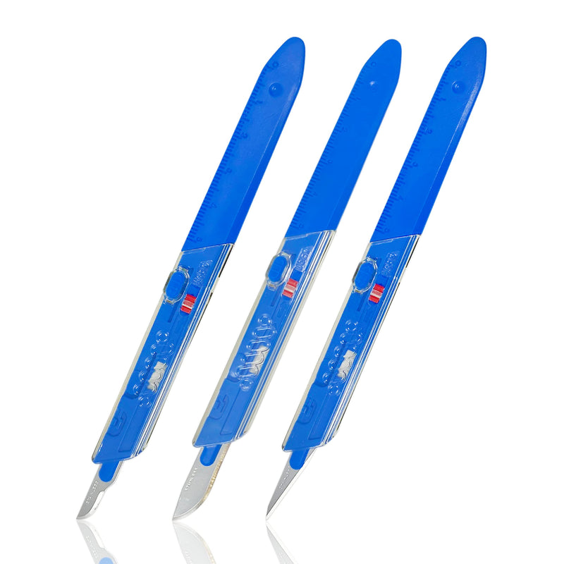 [Australia - AusPower] - Cynamed Premium Disposable Scalpel w/Retractable Blade and Measurement Scales for Craft, Dermaplaining, Dermatology, Podiatry, Laboratory, Surgical, Dental, Veterinary & More (#11) #11 