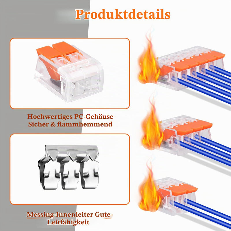 Terminals, 3-Pin, Pack of 30 Cable Connectors, Reusable Clamps for Electrical Installations | Cable Clamps for 0.14-4mm² Conductors, Terminal Blocks, Connection Terminals for Electrical Installations & Fixed Cables THBAP0082A030EU
