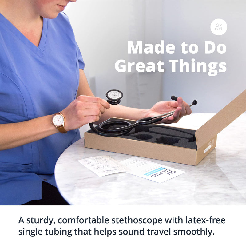 [Australia - AusPower] - Greater Goods Premium Dual-Head Clinical Grade Stethoscope for Doctors, Nurses, Students, First Aid Kit for Home, Black w/Stainless Steel Black w/Stainless Steel Binaural 