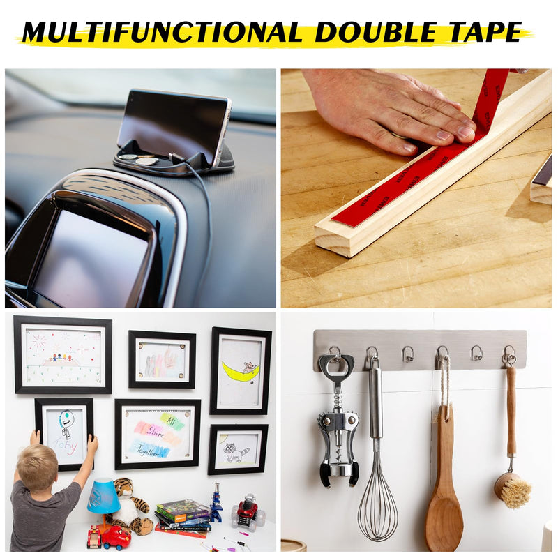 EMITEVER Heavy Duty Double Sided Tape 2 Rolls, 1 Inch x 16.4FT Acrylic Foam Mounting Tape, Two Sided Adhesive Tape, Waterproof & Strong Double Stick Tape for Walls, Automotive, Home Office Decor 16.4 feet x 1 inch (2 Pack)
