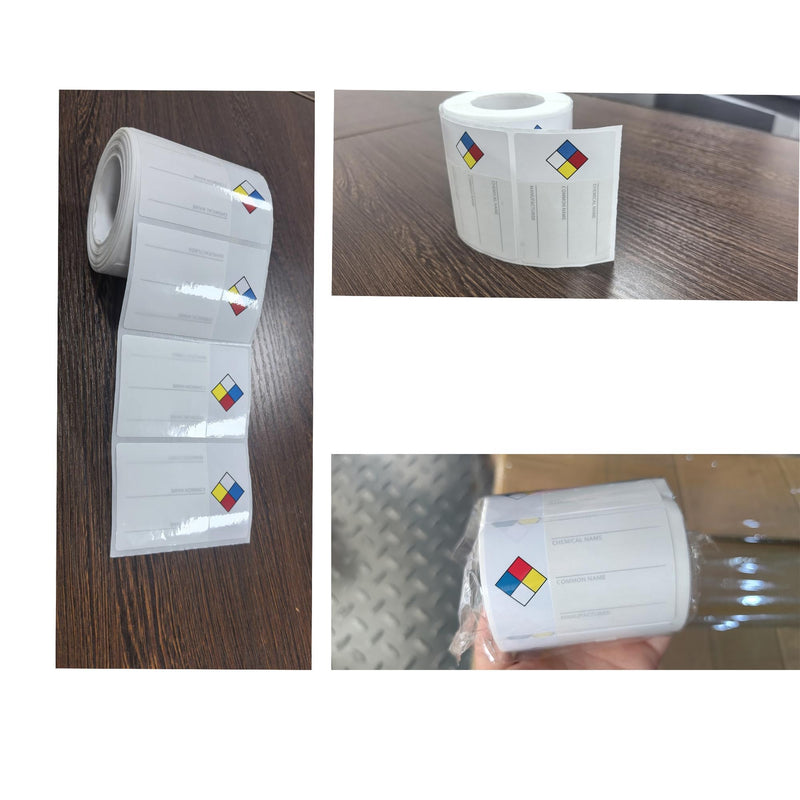 SDS Stickers/MSDS Stickers for Chemical Safety Data 2x3 Inch-Holographic Film Common Chemical Identifier HMIG Write in Labels GHS Secondary Container Labels 250pcs
