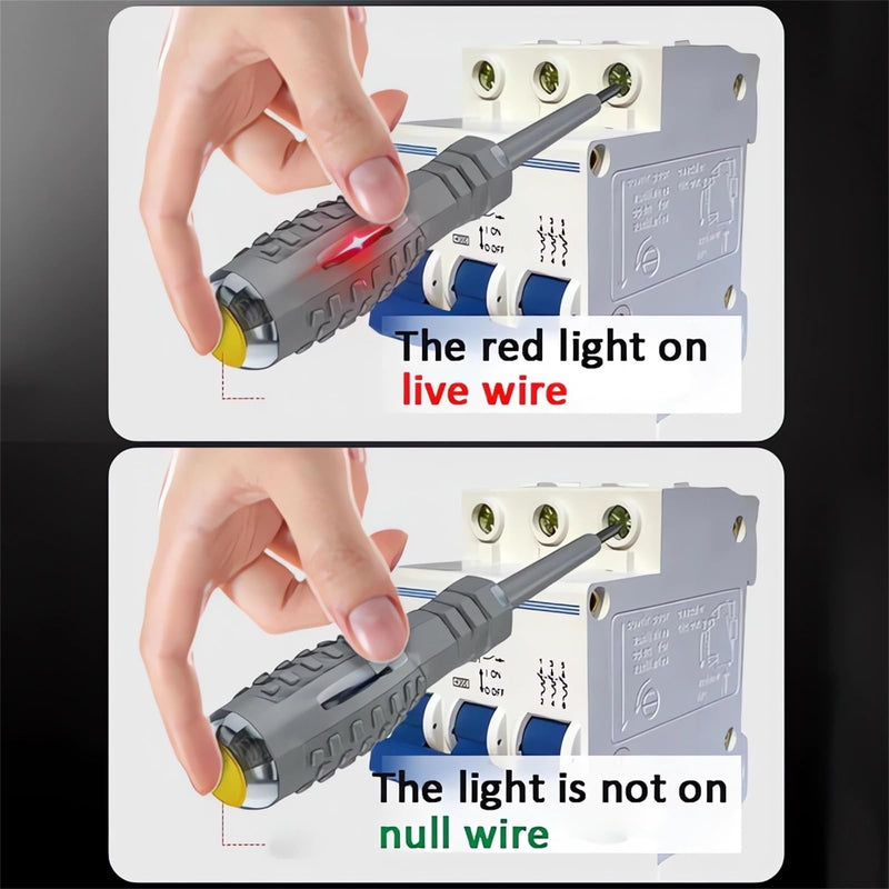 [Australia - AusPower] - 2-in-1 High Torque Strong Magnetic Flathead Phillips Screwdriver Electricity Detector Electric Non-Contact Voltage Tester Pen Electrical Current Power Circuit Live Wire Electrician Tester (F+P) F+P 