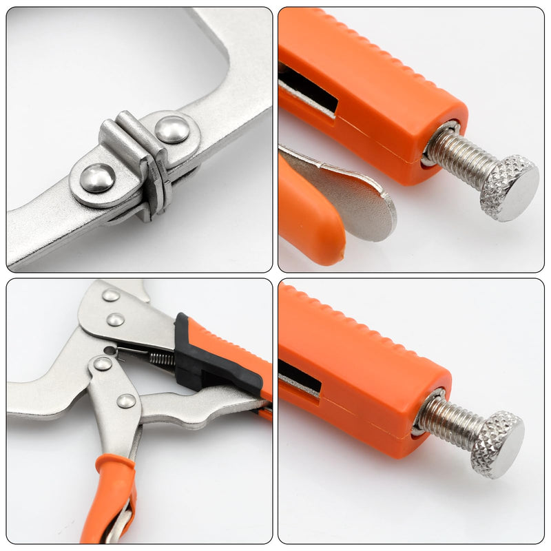 [Australia - AusPower] - 6 Inch C Clamp, Heavy Duty Vise Grip Locking Pliers Adjustable Face Clamp for Woodworking, Welding and Pocket Hole Joinery, 2 Packs (Orange, 6 Inch) Orange 