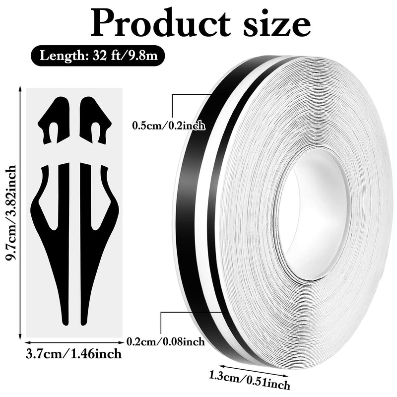 Ymapinc 2 Rolls 32Ft Black Automotive Pinstriping Tape - Waterproof Pin Stripe Tape for Car, Car Stripe Decals Vinyl Pinstriping for Musical Instrument Motorcycle