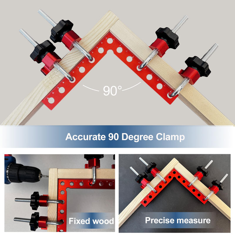 Corner Clamp for Woodworking, 2 Pcs 90 Degree Right Angle Corner Clamps, Premium Aluminum Alloy 5.5"x5.5" Squares for Precise Positioning & Clamping, Ideal for Cabinet & Picture Frame Assembly 2 Pcs Right Angle Clamps
