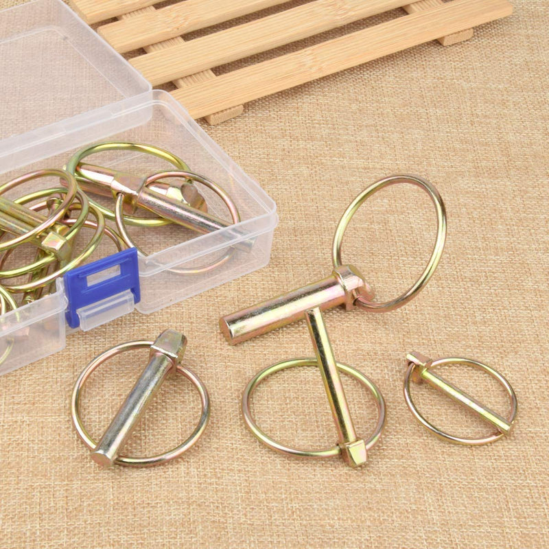 [Australia - AusPower] - 6 PCS 7/16 Lynch Pin Assortment Kit Linch Pin with Ring Heavy Duty Lynch Pin for Farm Tractors Trailers Trucks Mower ,7/16 by 1-3/4-Inch 5 