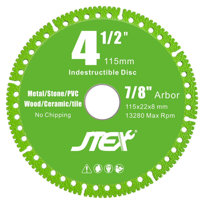 [Australia - AusPower] - Indestructible Disc for Angle Grinder with 4-1/2 Inch Diameter, 7/8" Arbor, Multifunctional Diamond Cutting Blade for Metal, Stone, Wood, Tile, Concrete, PVC Pipes(3-Pack) 