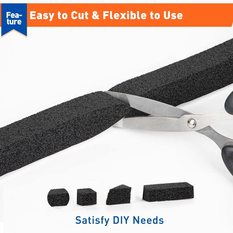 [Australia - AusPower] - MAGZO Adhesive Foam Weather Stripping 1 Inch W X 1 Inch T, Air Conditioner Window Seal Open Cell High Resilience, Total Length 13 Feet (6.5ft x 2 Rolls) 1in x 1in x 13FT 