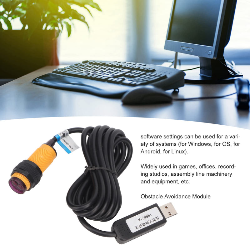 [Australia - AusPower] - Infrared Photoelectric Switch Obstacle Avoidance Sensor Module, USB Photoelectric Sensor, for Games, Offices, Recording Studios 