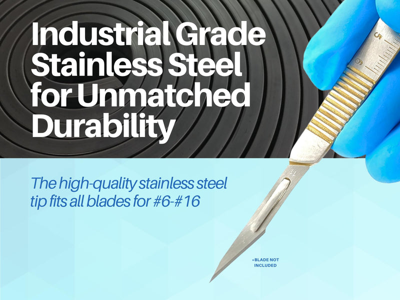 [Australia - AusPower] - 3 Pack Scalpel Handle B.P Handle #3 Stainless Steel with Inches Ruler for Precise Cutting - for Surgery, Art & Craft, Model Making, Biology, and Labs - Compatible with Blades #6 to #16 