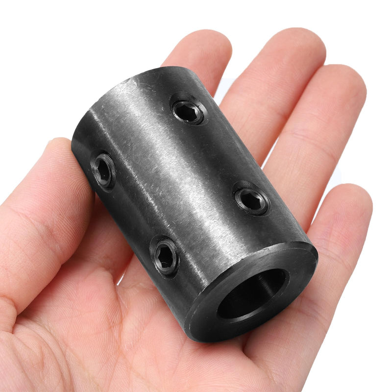 [Australia - AusPower] - uxcell Shaft Coupling 5/8" Bore, 1-1/4" OD, 2" Length, Black Oxide Plated Steel Rigid Coupling, Motor Wheel Coupler, (4 Set Screws) 