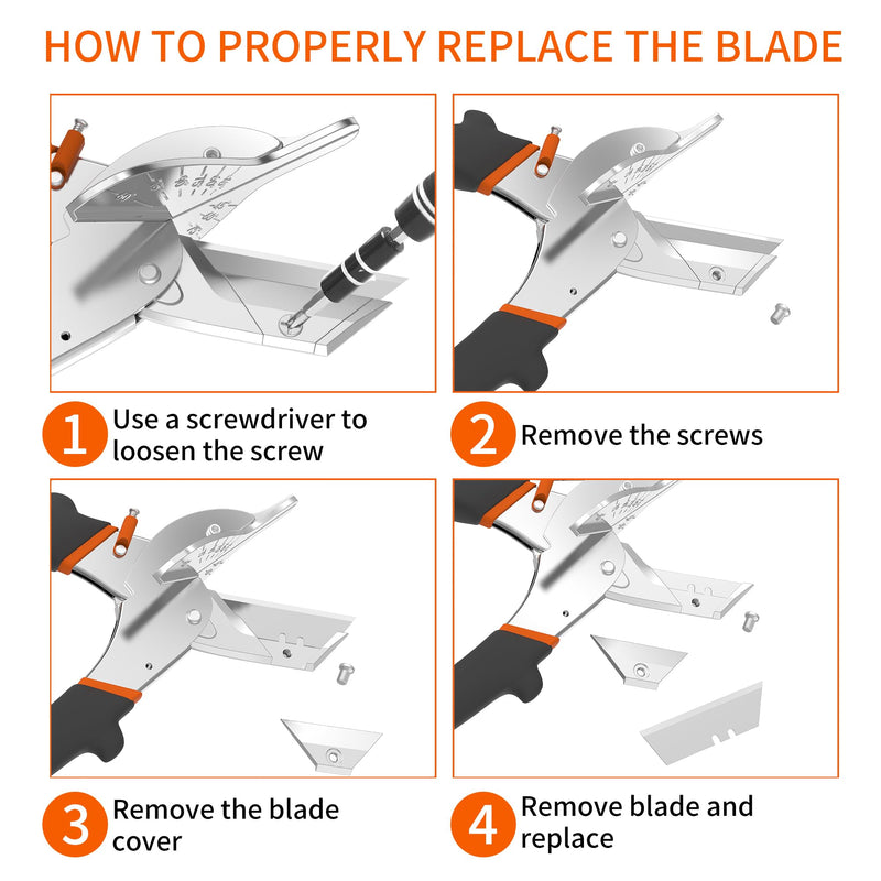 [Australia - AusPower] - GARTOL Multi-Angle Miter Shear Cutter with 10 Extra Blades, 45-135 Degree Adjustable Scissors for Wood Trim, Quarter Round and Crafting 