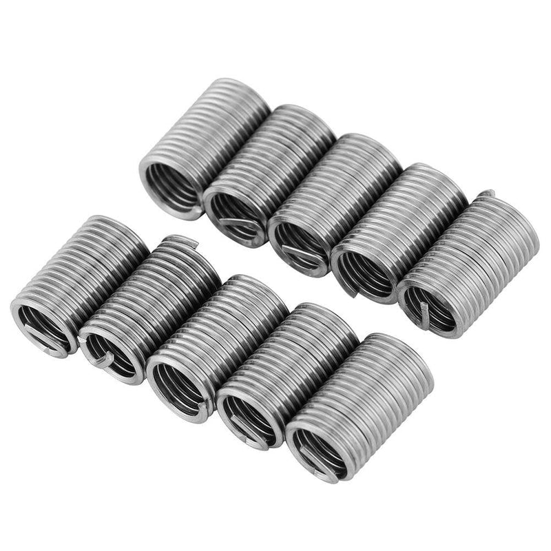 [Australia - AusPower] - 10 Pcs Wire Insert Thread 304 Stainless Steel Wire Screw Sleeve Inserts Thread Repair Kit Wire Thread Repair Insert M8x1.25x3D Used in Various Low Strength Materials 
