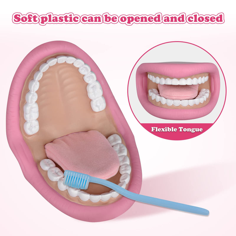 [Australia - AusPower] - Mouth Hand Puppet with Tongue for Kids, Mouth Puppet for Speech Therapy, Include Toothbrush 