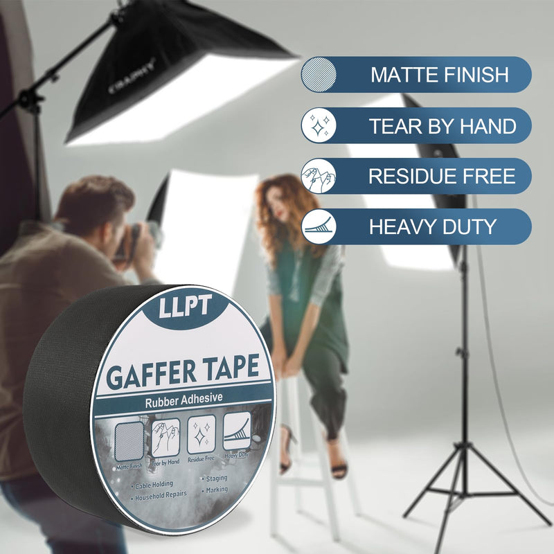 [Australia - AusPower] - LLPT Gaffers Tape Professional Grade White 1" x 16.5 Yards Matte Non Reflective Easy Tear Residue Free Heavy Duty Gaffing Tape for Cords Photography (PGT25WT) 1" x 16.5 Yds 