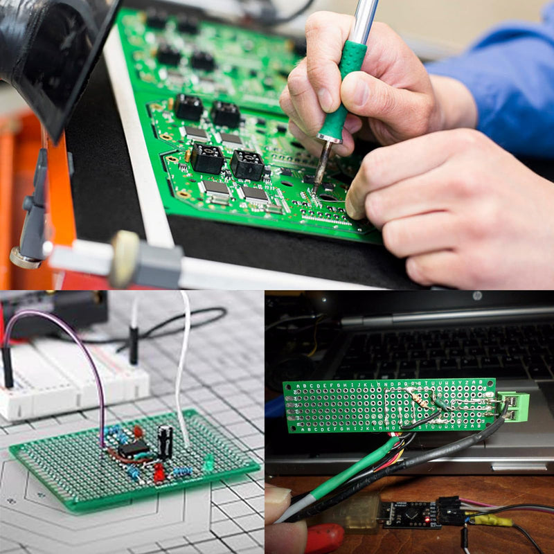 [Australia - AusPower] - 174-Piece PCB Circuit Board Prototype Kit, Double-Sided Perf Boards in 6 Sizes (Large, Medium, Small), Compatible with Arduino, Includes 40-Pin 2.54mm Male and Female Headers 