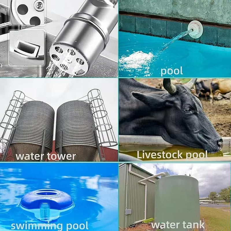 [Australia - AusPower] - Automatic Water Float Valve, 1/2 to 3/4 Inch Connection Types, Stainless Steel 304 Fully Automatic Water Shut off Float Valve for Water Tank, Pool, Livestock Trough (3 Pack) 